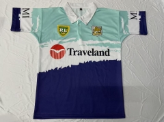 Retro version 2025 Mustang Blue&White Thailand Rugby Shirt