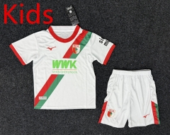 2025-26 FC Augsburg Home White Kids&Youth Soccer Uniform-GB