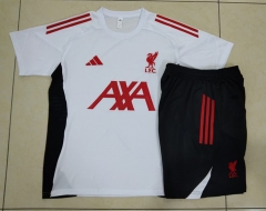 25-26 Liverpool White Thailand Short-sleeved Soccer Tracksuit-815