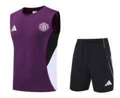 2025-26 Manchester United Purple Thailand Soccer Vest Uniform-4627