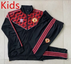 2025-2026   Manchester United Black Kids/Youth Soccer Jacket Uniform-815