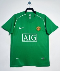 Retro Version 07-08  Manchester United Goalkeeper Green Thailand Soccer Jersey-811