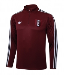 Retro Version 25-26 Ajax Dark Red Thailand Soccer Tracksuit top-815