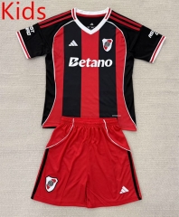 2025-26 CA River Plate Away Red&Black Kids/Youth Soccer Uniform-AY