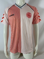 1986 Retro Version Denmark Away White& Red Thailand Soccer Jersey AAA-503