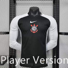 Player Version 25-26 Corinthians Black LS Thailand Soccer Jersey AAA-888