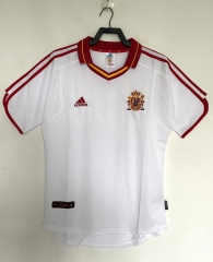 Retro Version 2000 Spain Away White Thailand Soccer Jersey AAA-811