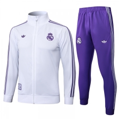2025-2026 Retro Version Real Madrid White Thailand Soccer Jacket Uniform-815