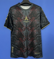 25-26 Paris SG Black Thailand Training Soccer Jersey AAA-9609