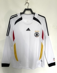 Retro Version 2006 Germany Home White Thailand LS Soccer Jersey AAA-811