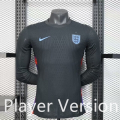 Player Version 2025-26 England Away Black  LS Thailand Soccer Jersey AAA-888