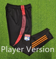 Player Version 2024-2025 Olympique Lyonnais Black Thailand Soccer Long Pants-9926