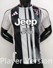 Player Version 25-26 Juventus Home White& Black Thailand Soccer Jersey AAA-888