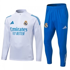 25-26 Real Madrid White Thailand Soccer Tracksuit-815