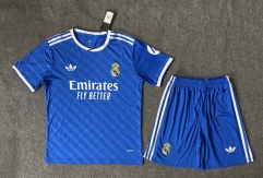 2025-2026 Real Madrid 2nd Away Blue Soccer Uniform-6748