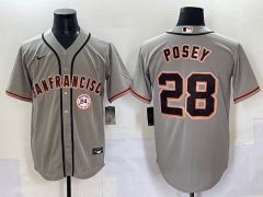 2025 MLB San Francisco Giants Grey #28 Jersey(Logo is in the middle of the left side)-0840