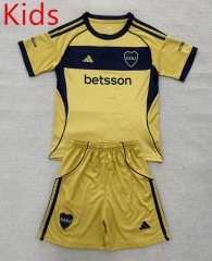 2025-26 Boca Juniors Away Yellow Kids/Youth Soccer Uniform-AY