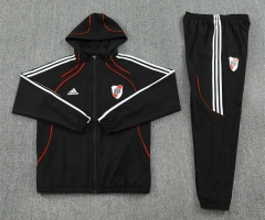 25-26 CA River Plater Black Thailand Soccer Trench Coat uniform-7411