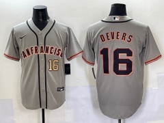 2025 MLB San Francisco Giants Grey #16 Jersey(Yellow text on the left)-0840