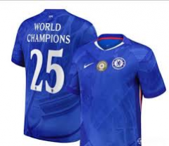 (S-5XL)  #25 World champions with patch 2025-26 Chelsea Home Blue Thailand Soccer Jersey AAA-403