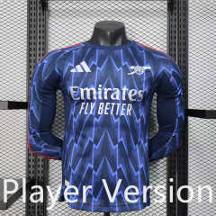 Player Version 2025-2026 Arsenal Away Blue Thailand Soccer LS Jersey AAA-888
