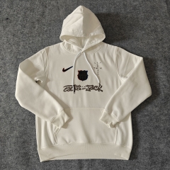 Joint Model Barcelona White Thailand Soccer Tracksuit With Hat-LH