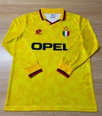 Retro Version 94-95 AC Milan 2nd Away Yellow LS Thailand Soccer Jersey AAA-6895