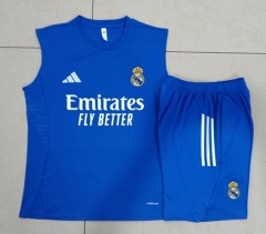 25-26 Real Madrid Blue Vest-sleeved Thailand Soccer Tracksuit-815