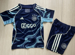 2025-26 Ajax Away Blue Kid/Youth Soccer Uniform