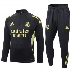 25-26 Real Madrid Dark Grey Thailand Soccer Tracksuit-411
