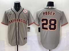 2025 MLB San Francisco Giants Grey #28 Jersey (Logo on the left shoulder)-0840