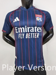 Player version 25-26 Olympique Lyonnais Away Blue Thailand Soccer Jersey AAA-9926