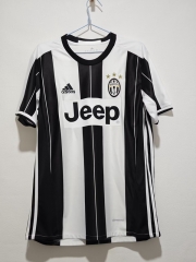 Retro Version 16-17 Juventus Home Black&White Thailand Soccer Jersey AAA-2483