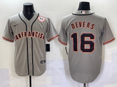 2025 MLB San Francisco Giants Grey #16 Jersey (Logo on the left shoulder)-0840