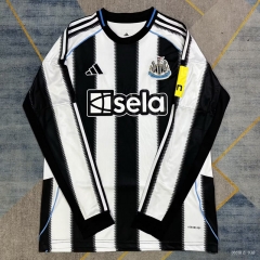 （s-4xl）2025-26 Newcastle United Home Black&White Thailand LS Soccer Jeesey AAA-422