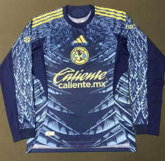 (S-4XL) 25-26 Club America Away Blue LS Thailand Soccer Jersey AAA-4442