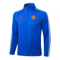 Retro Version 25-26 Manchester United Color Blue Thailand Soccer Jacket-815