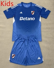 2025-26 River Plate Goalkeeper Blue Kids/Youth Soccer Unifrom-AY