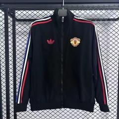 (S-3XL) 2025-2026 Manchester United Black Thailand Soccer Trench Coat-GB