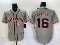 2025 MLB San Francisco Giants Grey #16 Jersey(Logo is in the middle of the left side)-0840