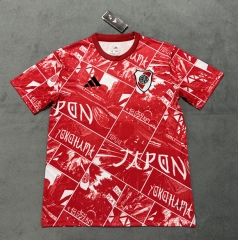 (S-4XL) 25-26 River Plate Red Thailand Training Soccer Jersey AAA-4506