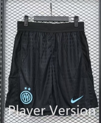 Player Version 2025-26 Inter Milan Home Black Thailand Soccer Shorts-4563