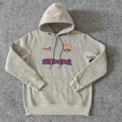 Barcelona Home Grey Thailand Soccer Tracksuit With Hat-LH