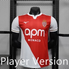 Player Version 2025-2026 Monaco Home White&Red Thailand Soccer Jersey AAA-888