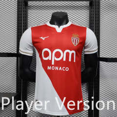 Player Version 2025-2026 Monaco Home White&Red Thailand Soccer Jersey AAA-888