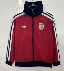 25-26 Arsenal Red Single-sided Embroidered Thailand Soccer Trench Coat-0255