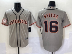 2025 MLB San Francisco Giants Grey #16 Jersey (Logo on the right arm)-0840