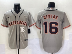 2025 MLB San Francisco Giants Grey #16 Jersey(White text on the left)-0840
