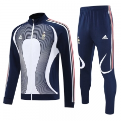 Retro version France Blue&White Thailand Soccer Jacket Uniform-4627