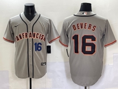 2025 MLB San Francisco Giants Grey #16 Jersey(Blue text on the left)-0840